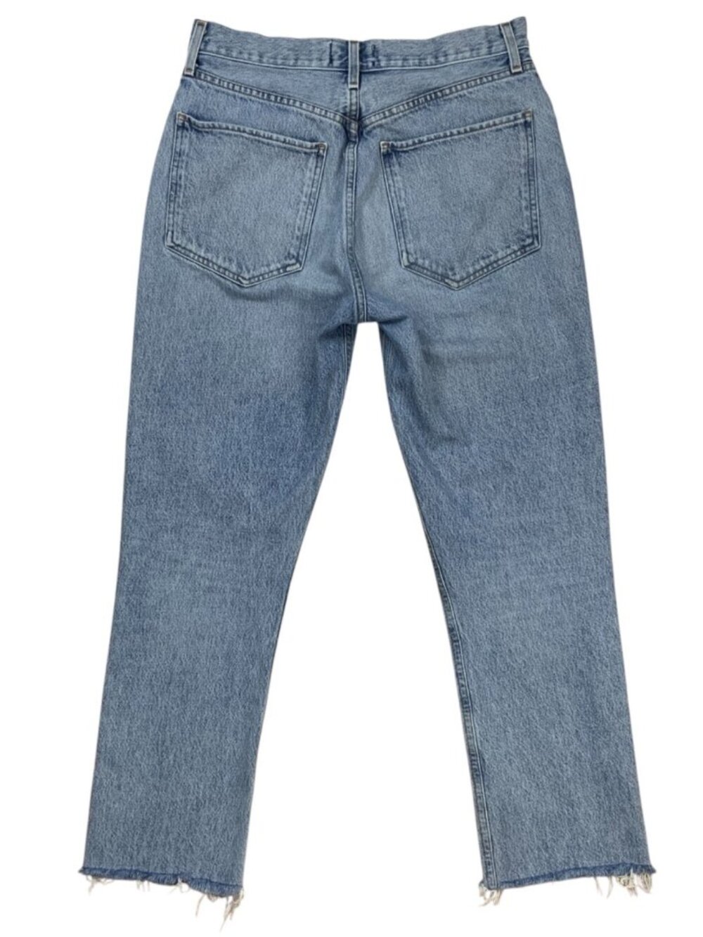 Agolde Riley High Rise Straight Crop Jean 29 Blue Button Fly - Picture 12 of 13
